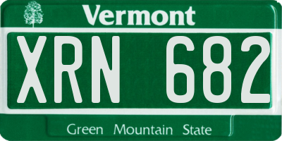 VT license plate XRN682