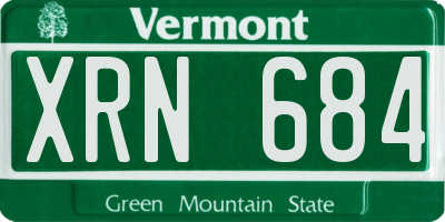 VT license plate XRN684