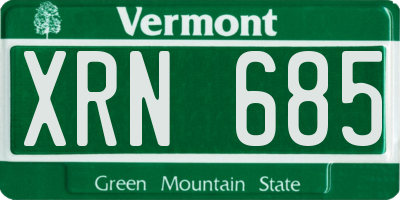 VT license plate XRN685