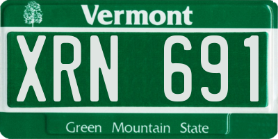 VT license plate XRN691
