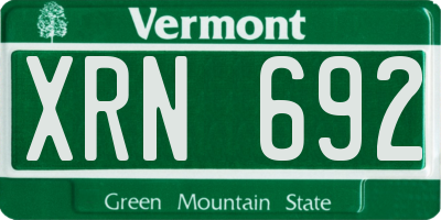 VT license plate XRN692