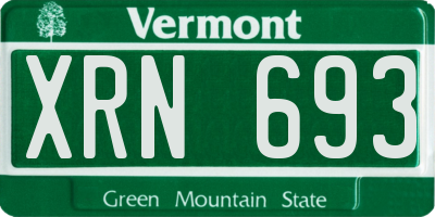 VT license plate XRN693