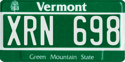 VT license plate XRN698