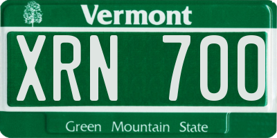 VT license plate XRN700