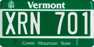 VT license plate XRN701