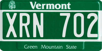VT license plate XRN702