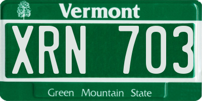 VT license plate XRN703