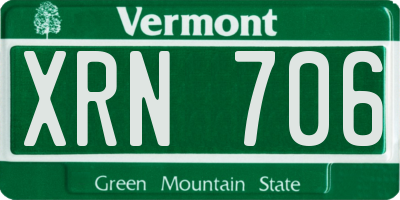 VT license plate XRN706