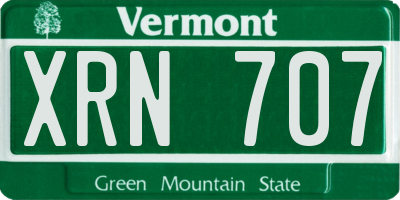 VT license plate XRN707
