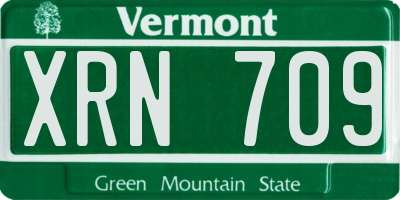 VT license plate XRN709
