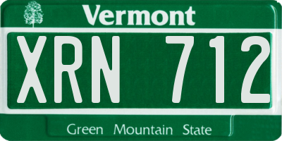 VT license plate XRN712