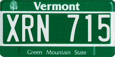 VT license plate XRN715