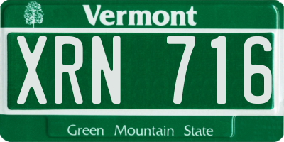 VT license plate XRN716