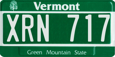 VT license plate XRN717