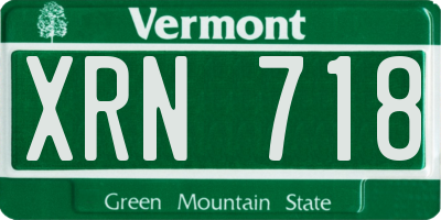 VT license plate XRN718