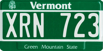 VT license plate XRN723