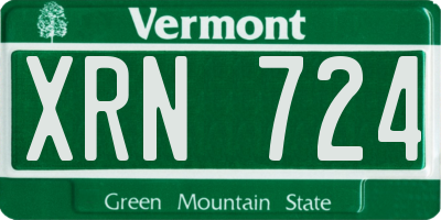 VT license plate XRN724