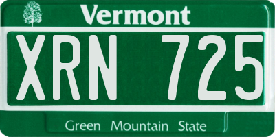 VT license plate XRN725