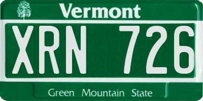 VT license plate XRN726
