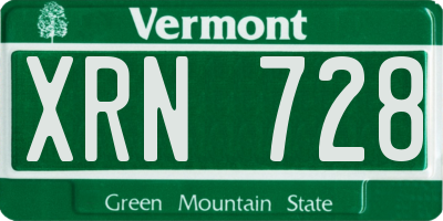 VT license plate XRN728