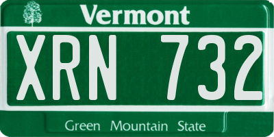 VT license plate XRN732