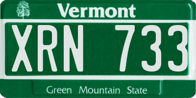 VT license plate XRN733