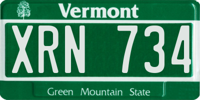 VT license plate XRN734