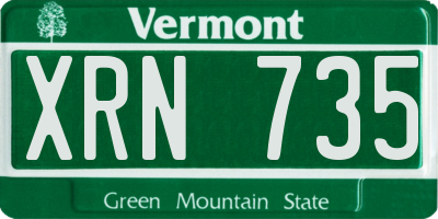 VT license plate XRN735