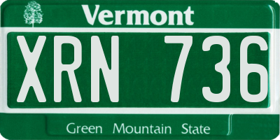 VT license plate XRN736