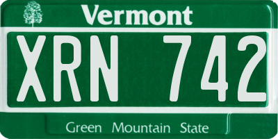 VT license plate XRN742