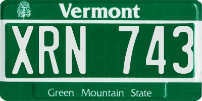 VT license plate XRN743