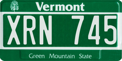 VT license plate XRN745