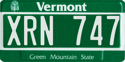 VT license plate XRN747