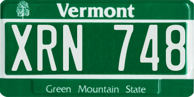VT license plate XRN748