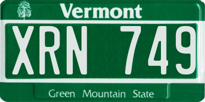 VT license plate XRN749