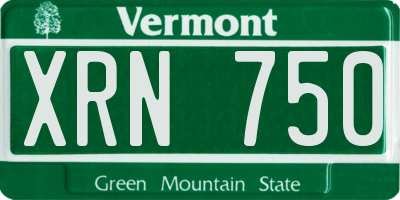 VT license plate XRN750