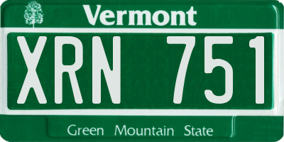 VT license plate XRN751