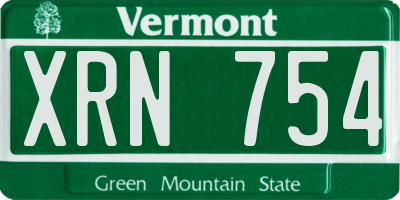 VT license plate XRN754