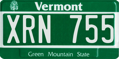 VT license plate XRN755