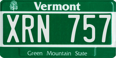VT license plate XRN757