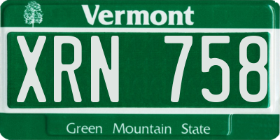 VT license plate XRN758