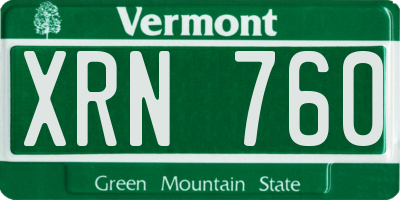 VT license plate XRN760