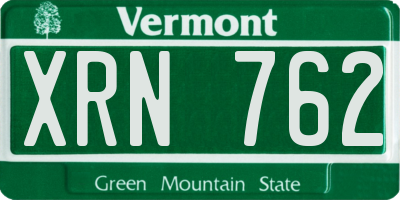 VT license plate XRN762