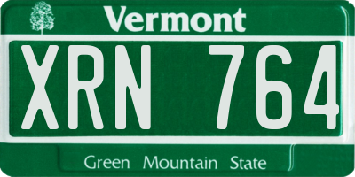 VT license plate XRN764