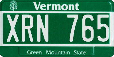 VT license plate XRN765