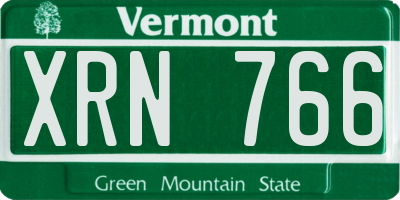 VT license plate XRN766