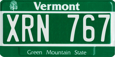 VT license plate XRN767