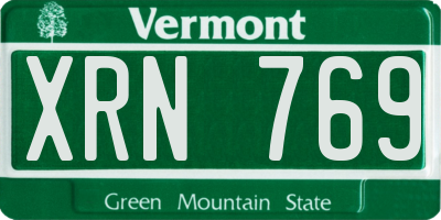 VT license plate XRN769