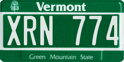 VT license plate XRN774