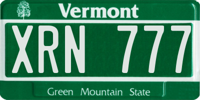 VT license plate XRN777
